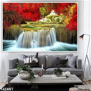 Tranh bậc thang thác nước