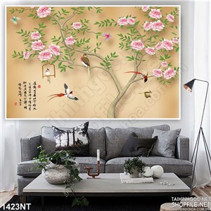 Tranh kí chữ vườn đào