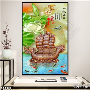 Tranh sen trắng trung hoa