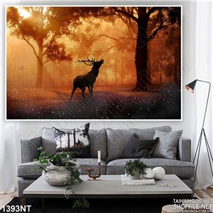 Tranh con hươu già cô đơn