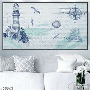 Tranh bức trường gạch trắng