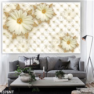 Tranh in uv cúc trắng