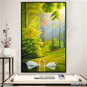 Tranh ánh nắng xuyên rừng