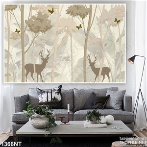 Tranh hươu trong rừng