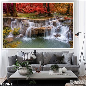 Tranh rừng suối đỏ