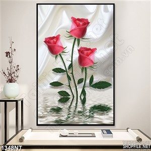 Tranh 3d hoa hồng