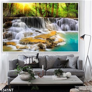 Tranh rừng thác đổ