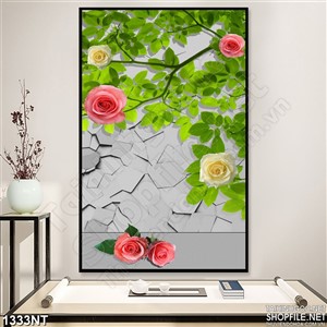 Tranh cây hồng gai