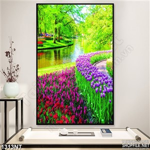 Tranh bờ hồ dịu êm