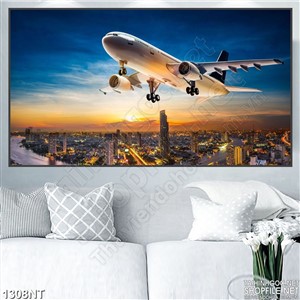 Tranh máy bay hạ cánh