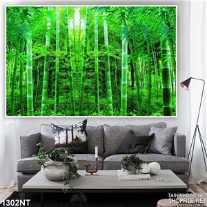 Tranh khu rừng tre xanh