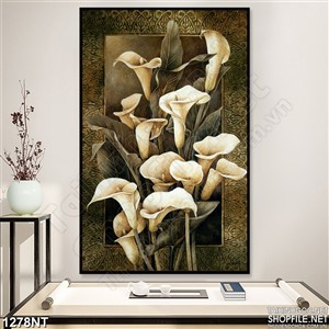 Tranh bình hoa sứ