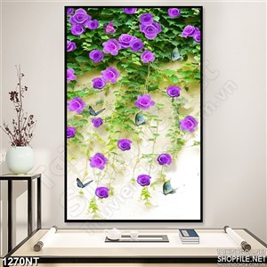 Tranh hoa hồng tím