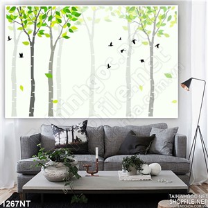 Tranh in uv cây xanh