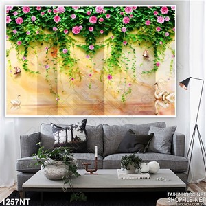 Tranh 3d hoa hồng dây