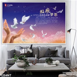 Tranh bồ câu tung cánh