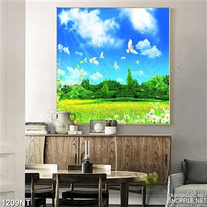 Tranh đàn cò sải cánh