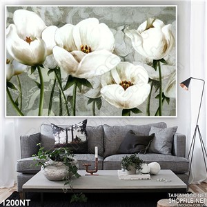 Tranh những bông hoa trắng