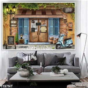 Tranh ngôi nhà xưa