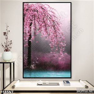 Tranh hoa đào nở rộ