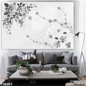 Tranh vẻ hoa đen trắng