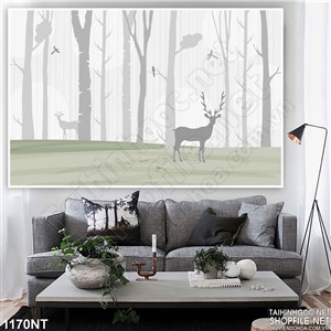 Tranh rừng mờ sương