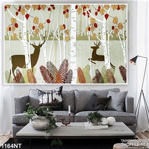 Tranh hươu con vào rừng