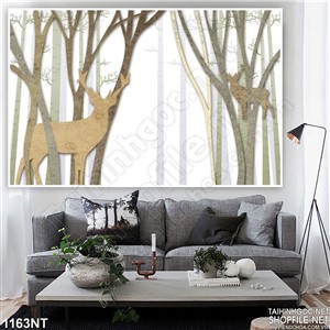 Tranh rừng và đàn hươu