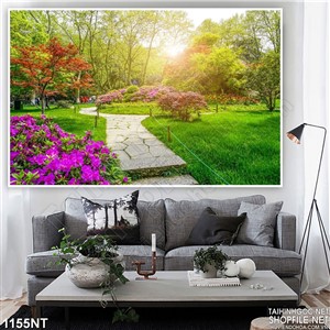 Tranh con đường đầy hoa