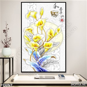 Tranh hoa sứ vàng
