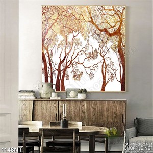 Tranh vẽ rừng cây cổ thụ