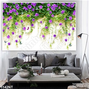 Tranh hoa hồng tím