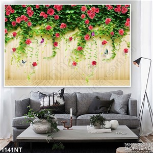 Tranh hoa hồng rổ bông