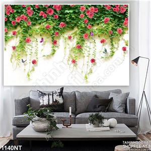 Tranh tường hoa hồng 3d