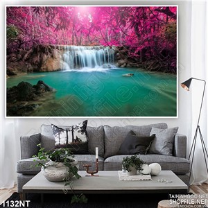 Tranh rừng hồng sông xanh