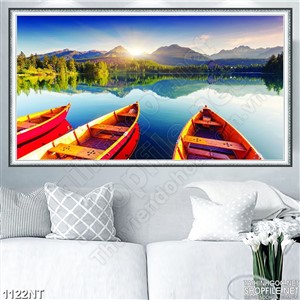 Tranh neo thuyền in uv