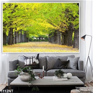 Tranh con đường hoa vàng