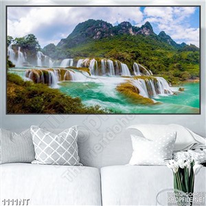 Tranh thác đổ suối in uv