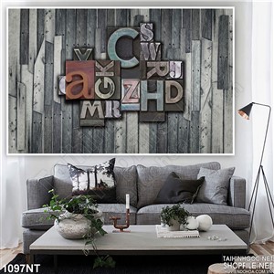 Tranh tường gián chữ gỗ