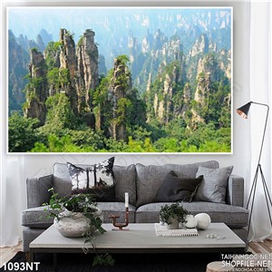 Tranh nhưng ngon núi đứng