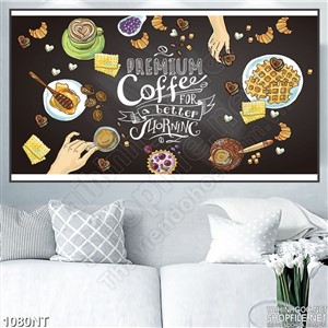 Tranh bữa ăn và coffe sáng