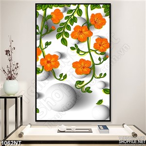 Tranh hoa leo khoe sắc