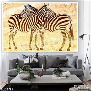 Tranh cặp đôi ngựa vằn