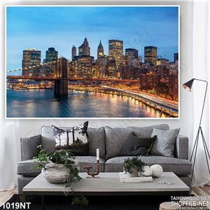 Tranh ánh đèn thành phố biển