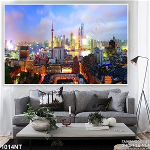 Tranh thành phố lên đèn