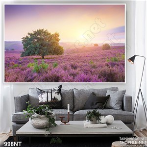 Tranh cánh đồng cỏ dại in uv