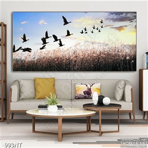 Tranh đàn cò sải cánh