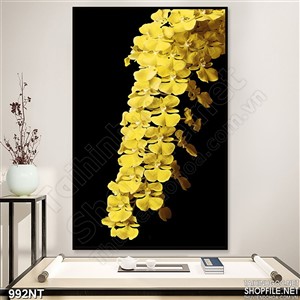 Tranh hoa lan vàng