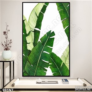 Tranh họa tiết lá chuối