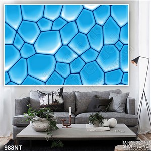 Tranh nền xanh in uv